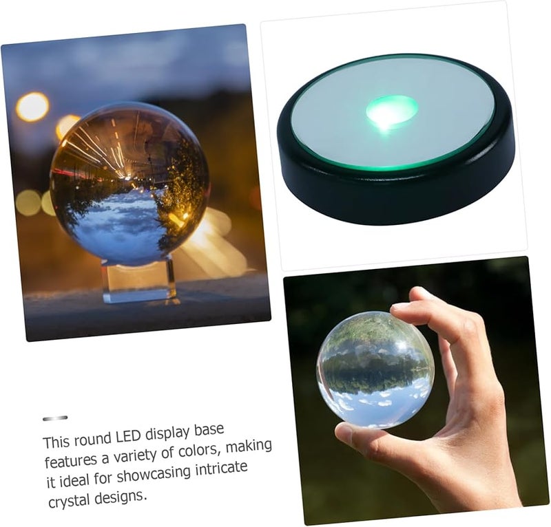 GLEAVI حامل قاعدة ضوء LED أسود لحامل مصباح عرض الكريستال - Image 3